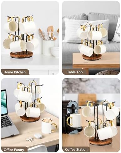 HULISEN 360° Rotating Mug Tree, Coffee Mug Holder - Image 7