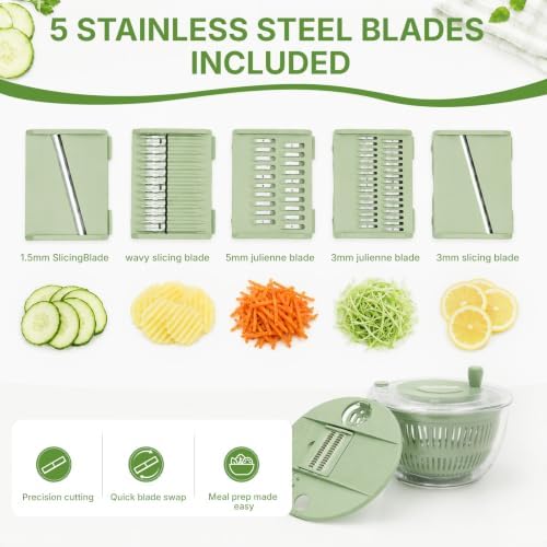 Salad Spinner 4.25qt, One‑touch Stop Button & Non‑slip Base, Vegetable Dryer - Image 4