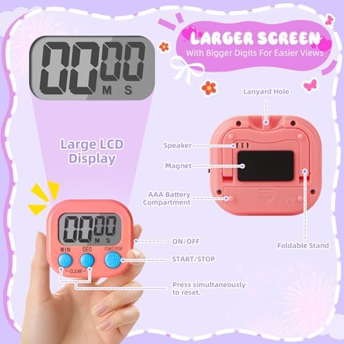 24 Pcs Multi-Function Electronic Timer Small Digital Kitchen Timer Digital Timer - Image 4