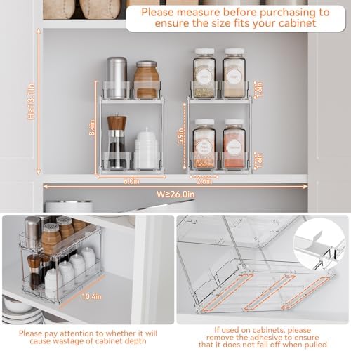 Yieach 2 Tier Sliding Spice Racks - Image 4
