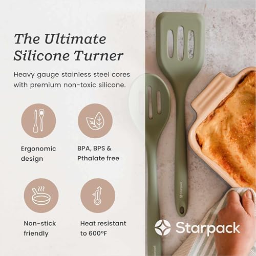 Starpack 'Head Turner' XL Premium Silicone Turner and Slotted Spatula 13.5" - Image 2