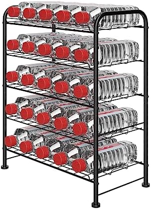 Water Bottle Organizer 5 Tier FreeStanding Water Bottle Storage Rack Metal by BTY
