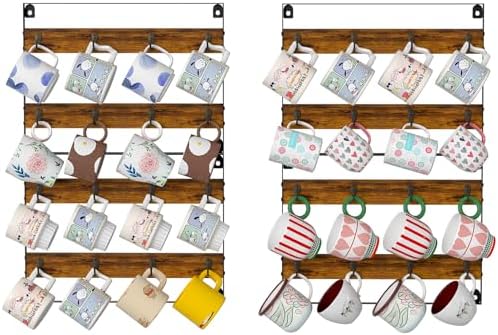 Rustic Wood Coffee Mug Rack by Huxitocan