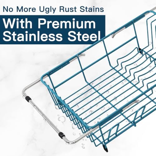 MAJALiS Blue Expandable Dish Drying Rack Over Sink - Image 6