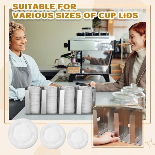 Hicarer 4 Compartments Stainless Steel Cup and Lid Holder - Image 6