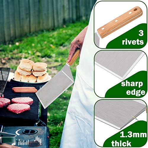 Leonyo Stainless Steel Hamburger Spatulas Turner Heavy Duty, 2 Pack - Image 2