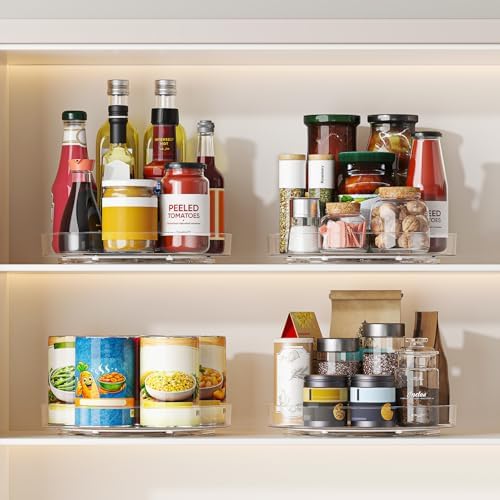 4 Pack 10 Inch Clear Lazy Susan Turntable Organizer - Image 3