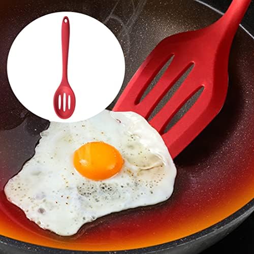 2 Pack Nonstick Silicone Slotted Spoons, High Heat Resistant Cooking Baking - Image 4