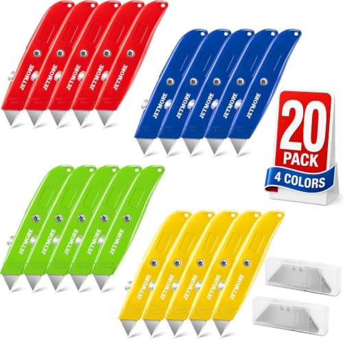 JETMORE 20 Pack Box Cutter Razor Knife Utility Utility Knife by Jetmore