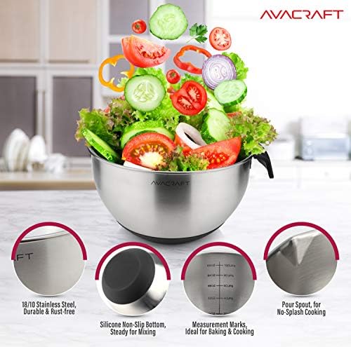 AVACRAFT 18/10 Stainless Steel Mixing Bowl Set - Image 5