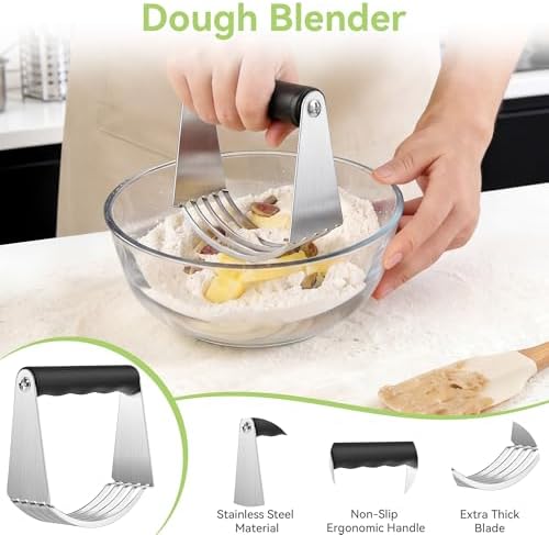 USLAI Large Pastry Blender & Bench Scraper Set, Heavy Duty, 4 Inch - Image 3