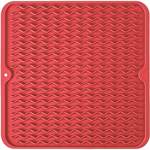 Silicone Dish Drying Mat, Non-Slip Easy Clean Sink Mat by MODENGKONGJIAN