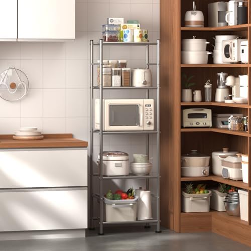 Sakugi 2-Pack 5-Tier Metal Storage Shelves, 18.4"x12.6"x57.4" - Image 5