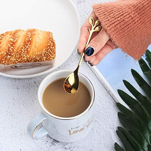 10 Pack Stainless Steel Leaf Coffee Spoon Tableware Dessert Spoons, Ice Cream - Image 4