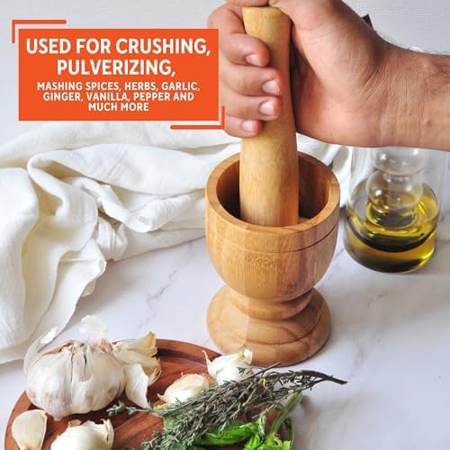 IMUSA USA Bamboo Mortar and Pestle - Image 6