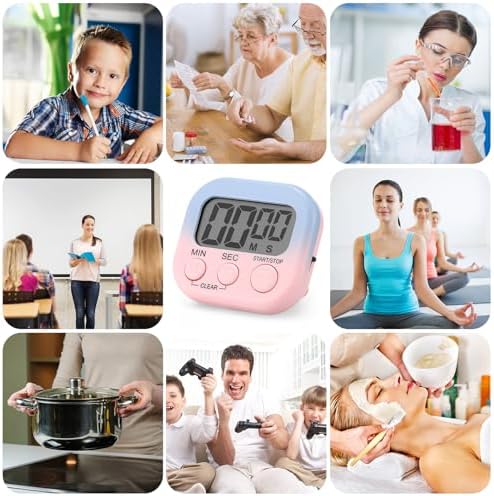 Weewooday 12 Pcs Digital Kitchen Magnetic Timer Bulk Classroom Count up - Image 6