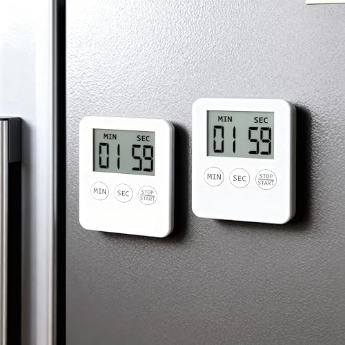 Attom Tech 2 Pack Slim Digital Kitchen Timer Magnetic Countdown by Attom+Tech+Home
