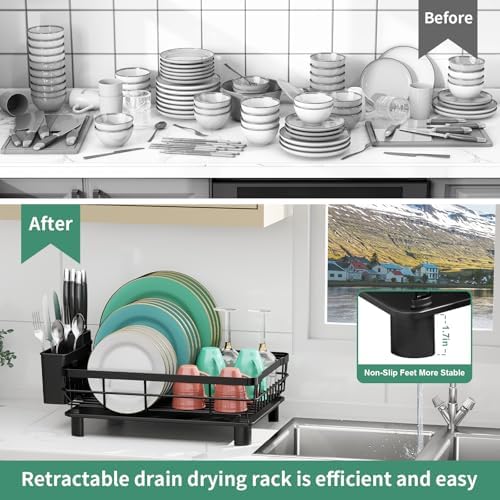 MOUKABAL Dish Drying Rack with Drainboard - Image 4