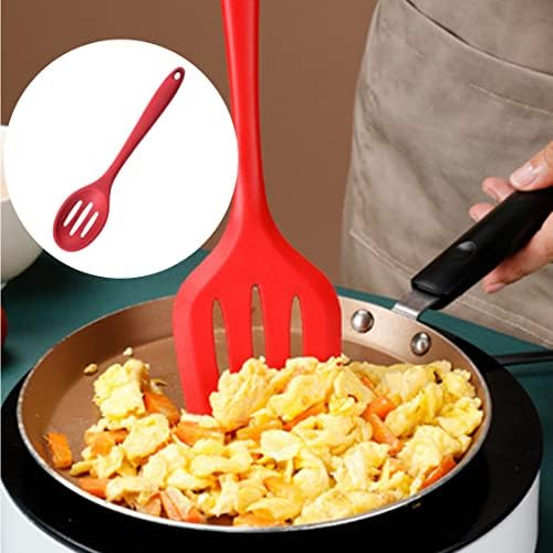 2 Pack Nonstick Silicone Slotted Spoons, High Heat Resistant Cooking Baking - Image 5