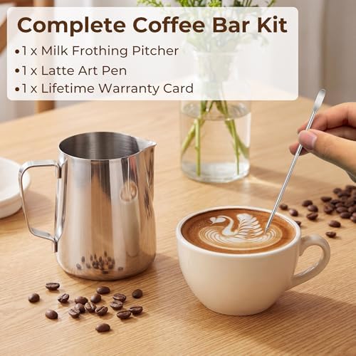 32oz Milk Frothing Pitcher, 304 Stainless Steel - Image 7