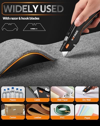 VOTREK® 2-Pack Box Cutter Utility Knife, Retractable Box Cutter, Heavy Duty - Image 6