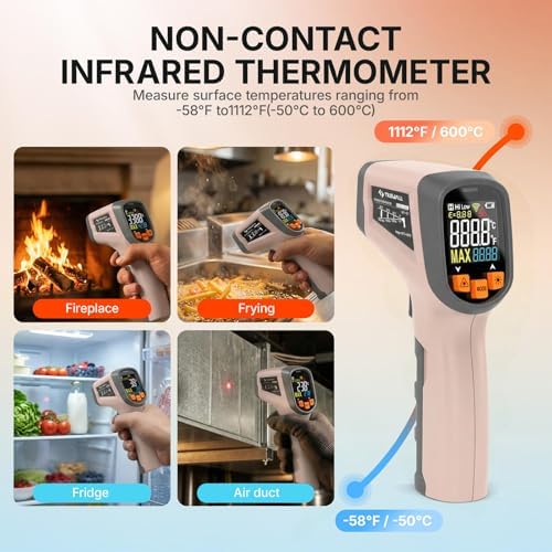 Tilswall Infrared Thermometer, Laser Temperature Gun -58°F~1112°F - Image 3