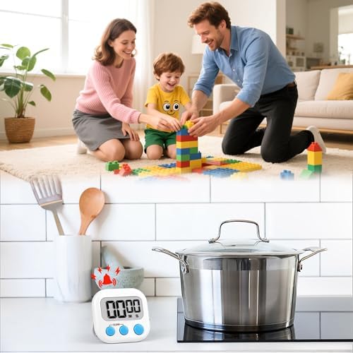 Timer for Kids Digital Kitchen Timers for Cooking- 2 Pack Blue White - Image 3