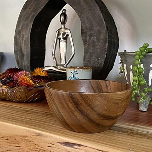 Wood Bowls, 5 In Solid Acacia, Dessert & Prep Bowl - Image 4