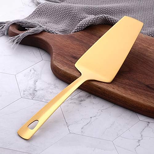 6 Pcs Gold Cake Server, Stainless Steel Titanium Plated Pizza Spatula - Image 3