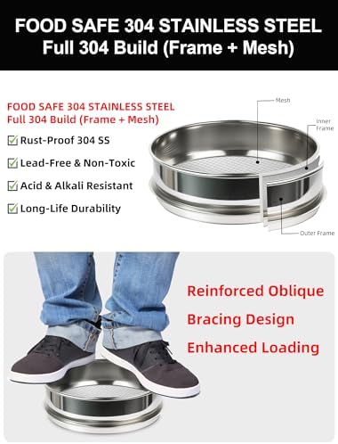 4" Full 304 Stainless Steel Lab Sieve, 8 Mesh Sifter - Image 5