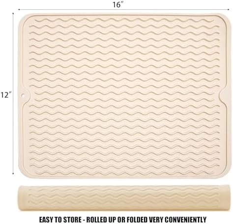 Silicone Dish Drying Mat, Non-Slip Easy Clean Sink Mat - Image 2