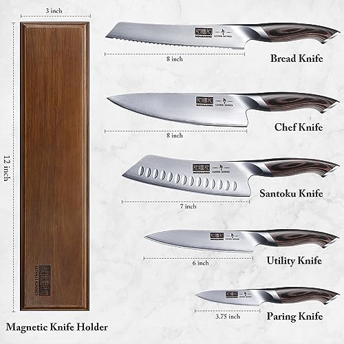 HOSHANHO Knife Set with Magnetic Knife Holder - Image 2