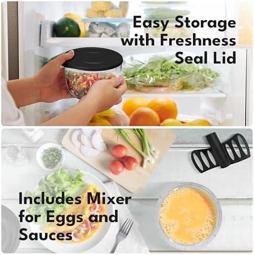 LEBENLANG Manual Food Processor & Onion Chopper - 26 OZ incl. Useful Acessory I - Image 4