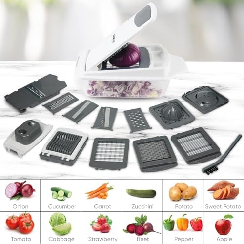 RüK Vegetable Chopper Slicer Onion Dicer, 11 Blades, Egg Separator & Slicer - Image 4