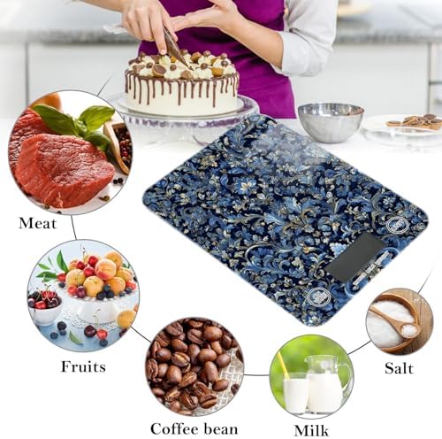 Classical Blue Damascus Food Kitchen Scale Digital Weight Grams and Ounces - Image 5