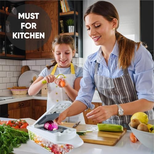 RüK Vegetable Chopper Slicer Onion Dicer, 11 Blades, Egg Separator & Slicer - Image 2