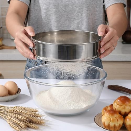 4 Pack Flour Sifter with Hanging Ring, Stainless Steel Fine Mesh Strainers - Image 6