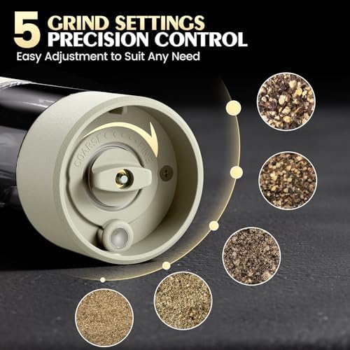 Salt and Pepper Grinder Set Electric Adjustable Coarseness Salt Pepper Grinder - Image 2