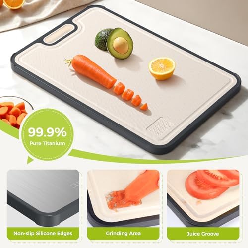 Titanium Cutting Board for Kitchen, Pure Titanium/PP, Size 16”×11” - Image 6