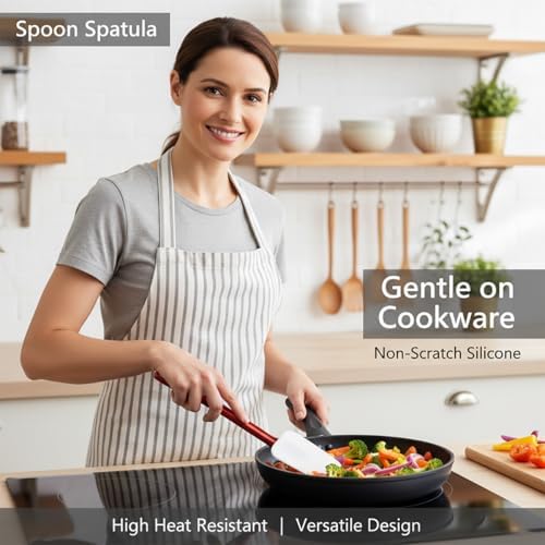 Commercial Silicone Spatula Set, High Heat Spatula + Spoonula 16 Inches - Image 7