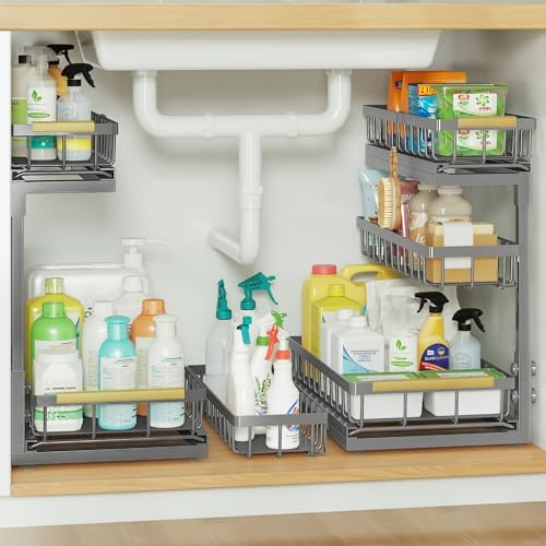 Under Sink Organizer for Kitchen and Bathroom Cabinet Pull Out storage by Aekenr