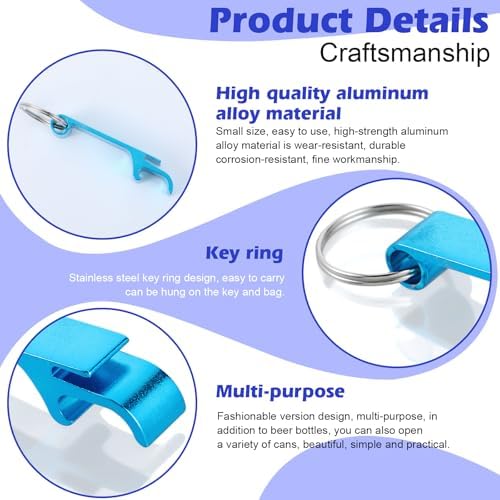 200 Pcs Colored Aluminum Bottle Opener Keychain Bulk, Claw Soda Beverage Beer - Image 3
