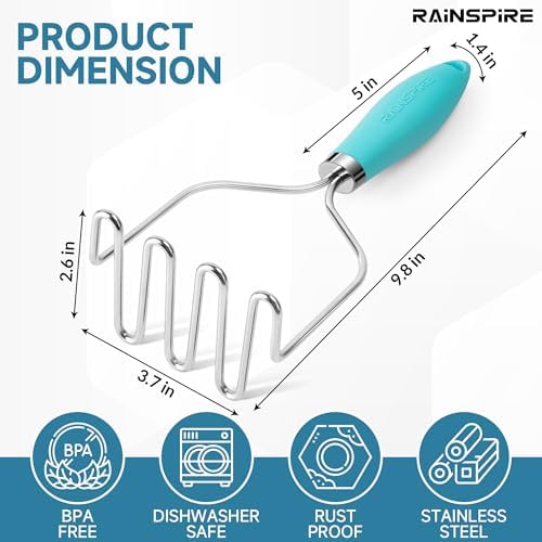 Rainspire Potato Masher Stainless Steel, Mashed Potato Masher Kitchen Tool - Image 3