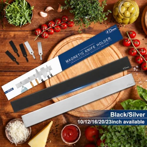 Dmore magnetic knife holder for wall—with 3 hooks, No Drilling, 16 Inch - Image 2