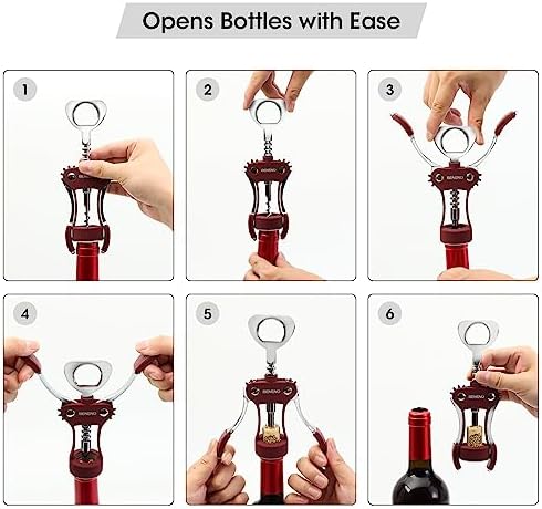 Beneno Wine Opener, Premium Wing Corkscrew Wine Bottle Opener - Image 4