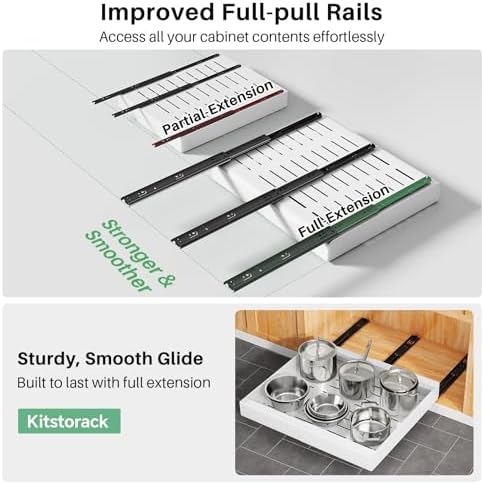 Kitstorack Pull out Cabinet Organizer, Expandable Heavy Duty Slide out Drawers - Image 5