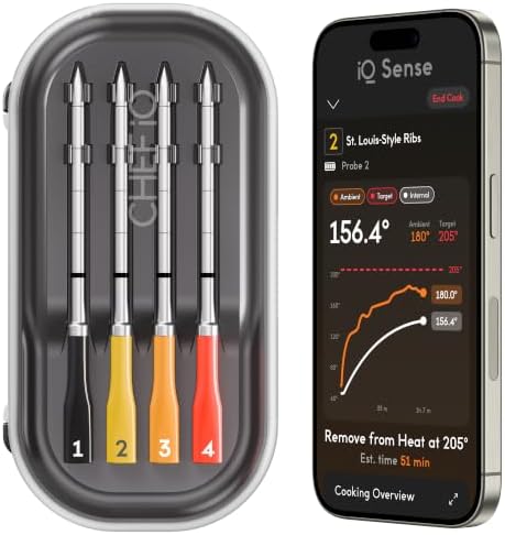 CHEF iQ Sense | Smart Wireless Meat Thermometer | 4 Ultra-Thin Probes | WiFi by Unknown