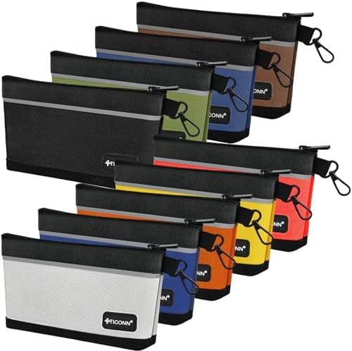 TICONN 9PK Tool Pouches with Zipper, Waterproof 1680D Oxford Small Tool Bag by TICONN