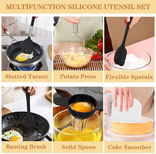 Silicone Cooking Kitchen Utensil Set, Umite Chef 43 PCS Heat Resistant Kitchen - Image 5