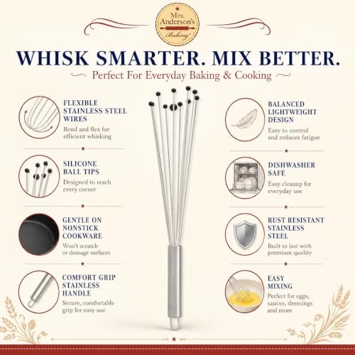 Mrs. Anderson's Baking Nonstick Ball Whisk, Stainless Steel - Image 7